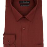 Formal Shirts for Men Regular Fit - Full Sleeve Shirt for Men - 44 2XL XXL Size , Plain Gents Shart - Premium Polyester , Official , Office Men Shirts - Dark Maroon Colour , Solid Plane Shirt for Man
