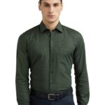 Van Heusen Cotton Men's Slim Fit Shirt (VHSFRSLBJ01503_Green 44)